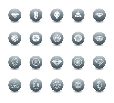 Vector Set Of Diamond Icons