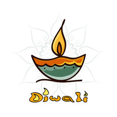 Beautiful Diwali diya art element vector background