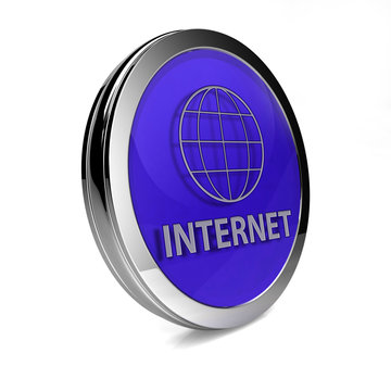 inernet circular icon on white background