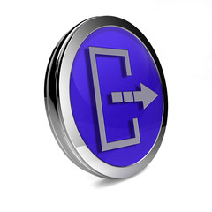 Logout circular icon on white background