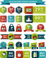 Sport sale banner design flat background set, eps10