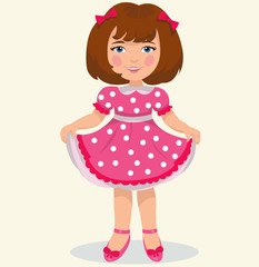 little cute girl in a beautiful dress