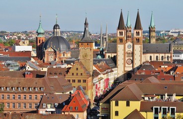 Obraz premium Würzburg, Altstadt mit Dom