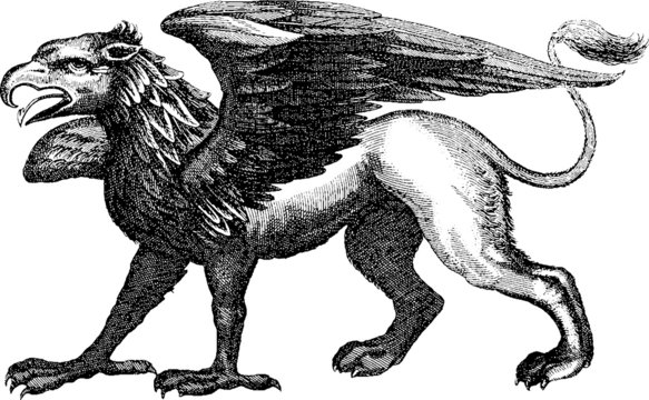 Vintage Illustration mythical beast griffon