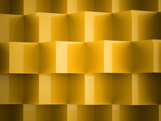 Yellow abstract cubes background
