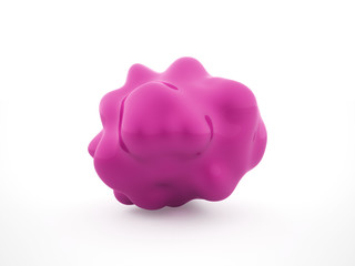 Pink bacteria cell isolated on white