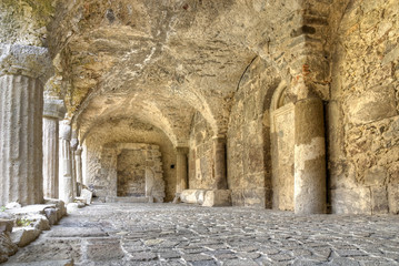 Normal cloister, St. Bartholomew's cathedral, Lipari, Italy
