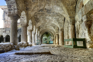 Obraz premium Normal cloister, St. Bartholomew's cathedral, Lipari, Italy