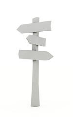 Road directory black and white rendered