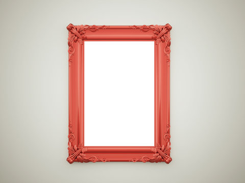 Red Vintage Mirror Frame