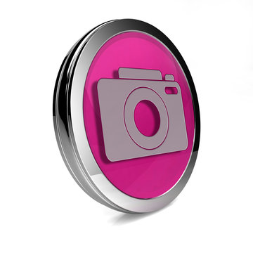 photo circular icon on white background