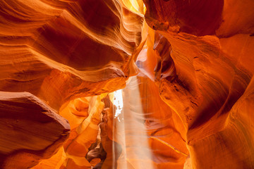 Ray of light inside Antelope Canyon