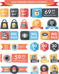 hospital sale banner design flat background set, eps10