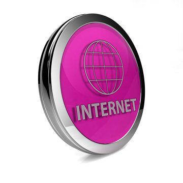 inernet circular icon on white background