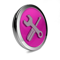 Settings circular icon on white background