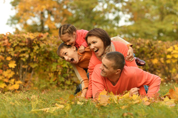 Fototapeta premium Happy family relaxing