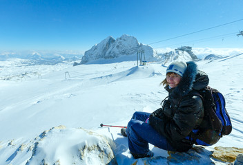 Fototapeta na wymiar Winter Dachstein mountain massif