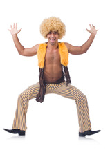 Man dancing isolated on the white background