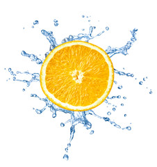 Fototapeta na wymiar orange fruit water splash drop food liquid