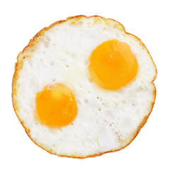 Fried eggs on white