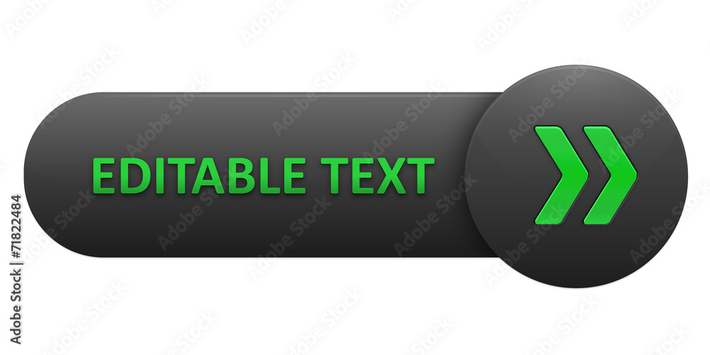 Poster vector button with editable text (green arrows)