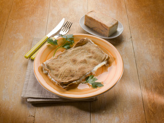 focaccia stuffed with taleggio cheese
