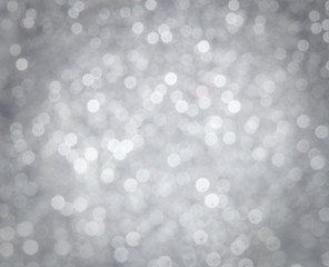 Silver abstract bokeh background - shiny and bright