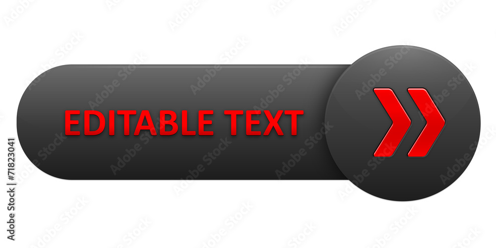Poster vector button with editable text (red arrows)