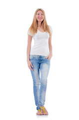 Obraz premium Young woman in fashion concept