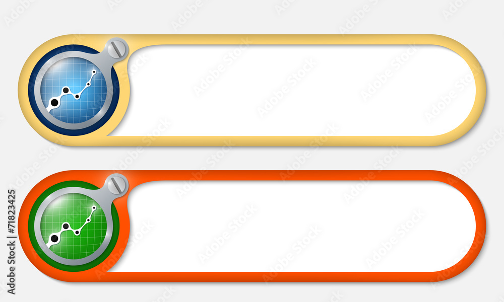 Poster vector buttons with screw and graph