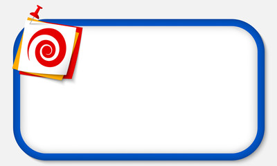 blue frame with pushpin and spiral