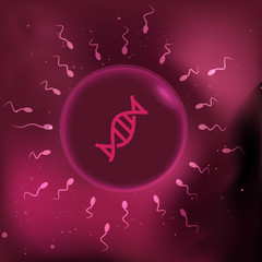 illustration of sperm and egg cell.