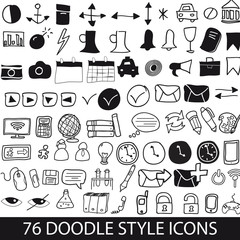 doodle style icon set