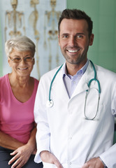 Portrait of doctor with his senior patient