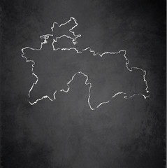 Fototapeta na wymiar Tajikistan map blackboard chalkboard vector