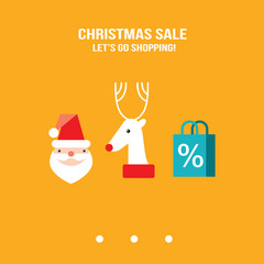 New Year,Christmas sale, shopping poster