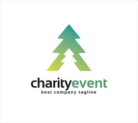 Fototapeta premium Abstract xmas tree vector logo icon concept. Good as logotype