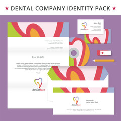 Abstract dentist tooth identity pack vector concept. Logo, vizit