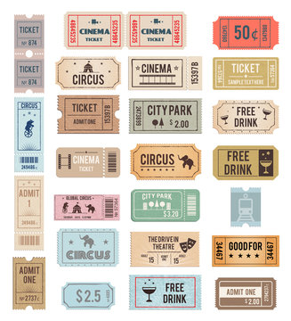 vector vintage tickets