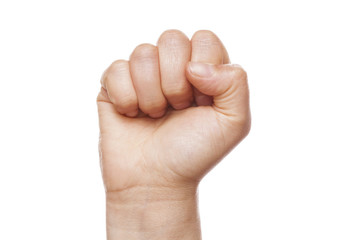 Clenched fist isolated on a white background