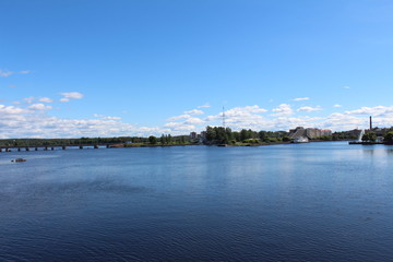 Fototapeta na wymiar Vyborg. City panorama. Suburb. Vyborgsky gulf.