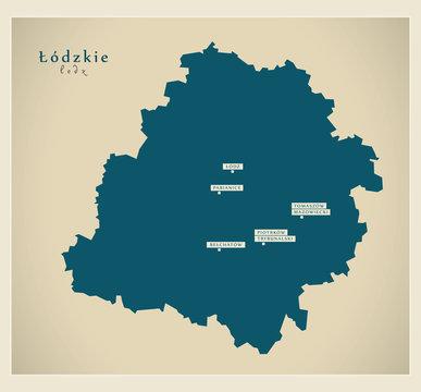 Fototapeta Modern Map - Lodzkie PL