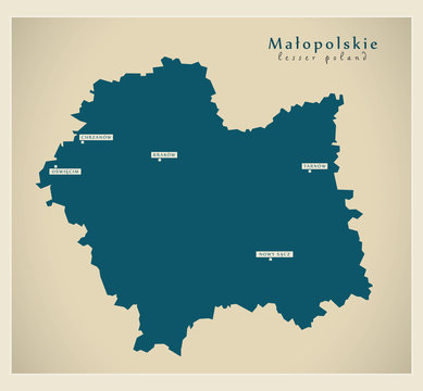 Fototapeta Modern Map - Malopolskie PL