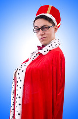 King businessman isolated on white