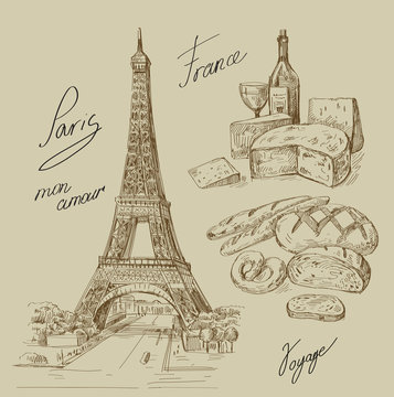 hand drawn Paris