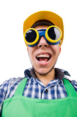 Industrial worker isolated on the white background