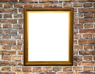 Vintage frame on brick wall