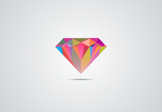 diamond clean color logo vector