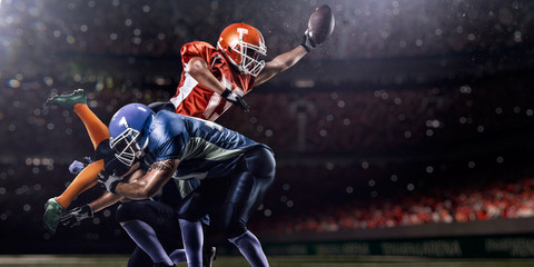 American football player in action at game time - Powered by Adobe