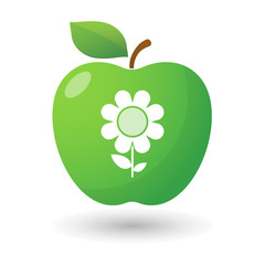 Apple icon with a flower